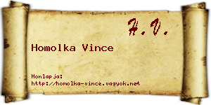 Homolka Vince névjegykártya